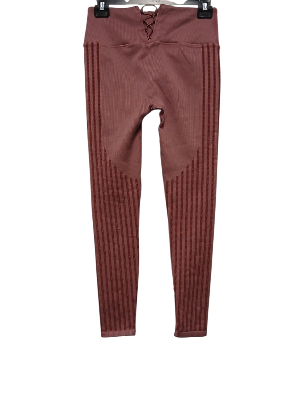 Fabletics High-Waisted Seamless Rib Leggings Dark Rouge-Size Medium - Picture 4 of 7